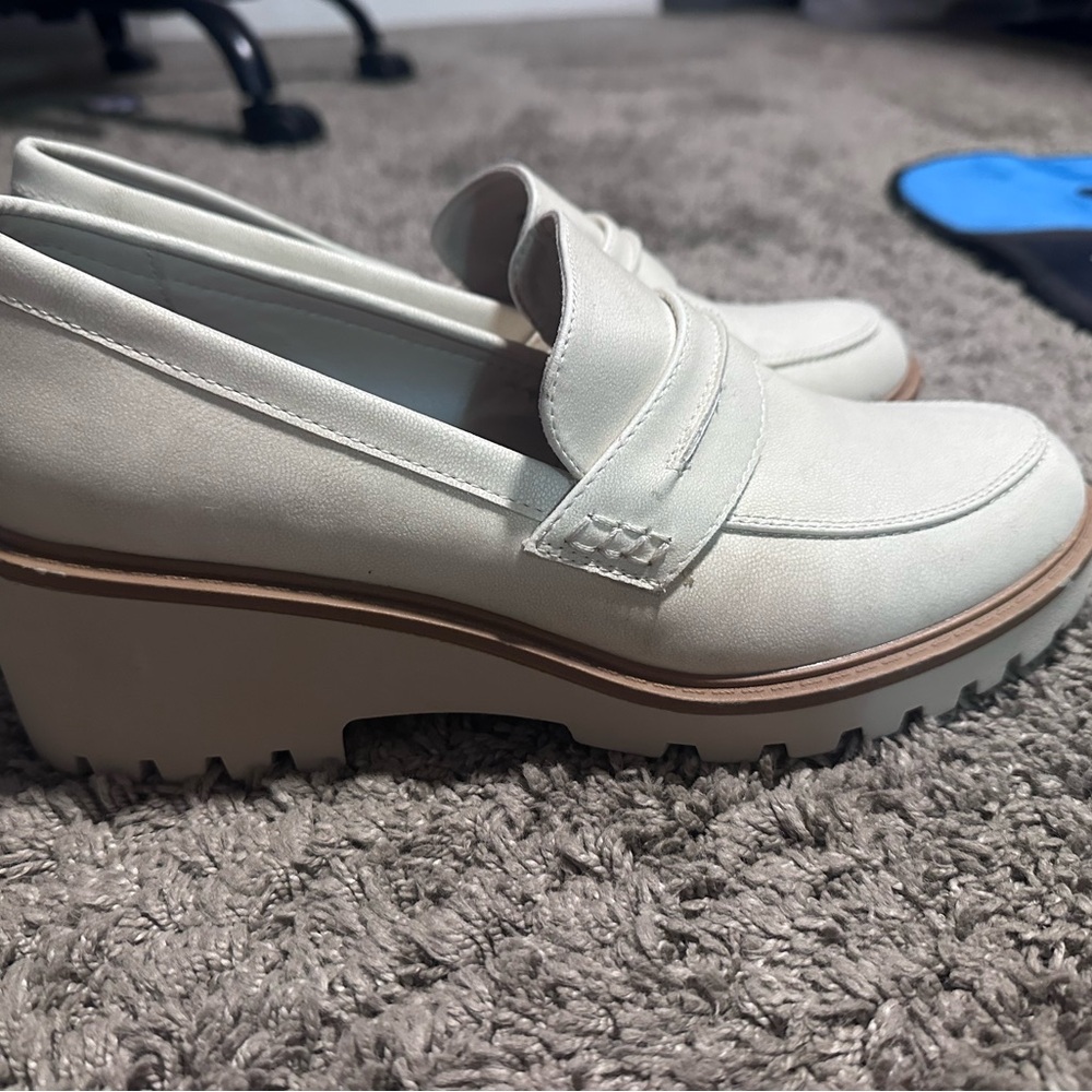 Maurices Off-White Platform Loafers
